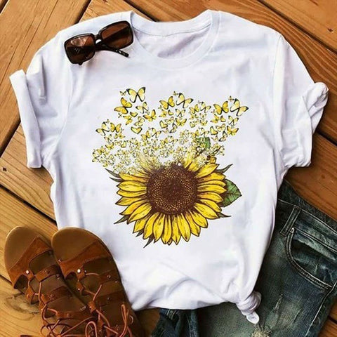 Butterfly Sunflower T-Shirt