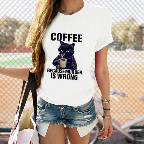 Cat, Coffee T-Shirt