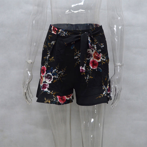 Summer Floral Loose Flowing Ruffle Shorts