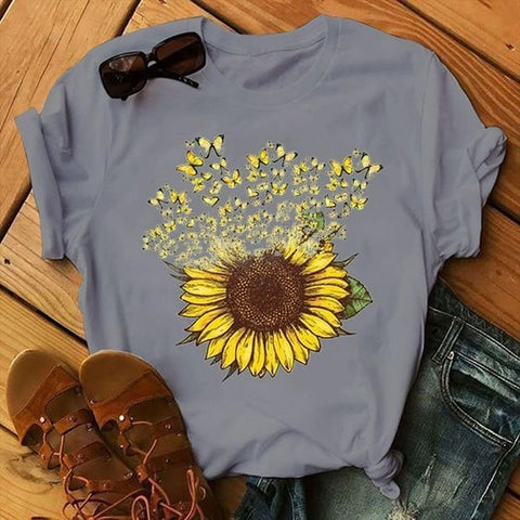 Butterfly Sunflower T-Shirt