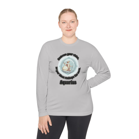 Lightweight Long Sleeve Tee - Aquarius - Embrace your vision, let your ideas reshape the world