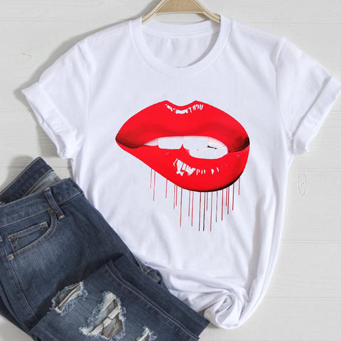 Cute Graphic Casual Short-sleeved Top