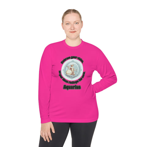 Lightweight Long Sleeve Tee - Aquarius - Embrace your vision, let your ideas reshape the world