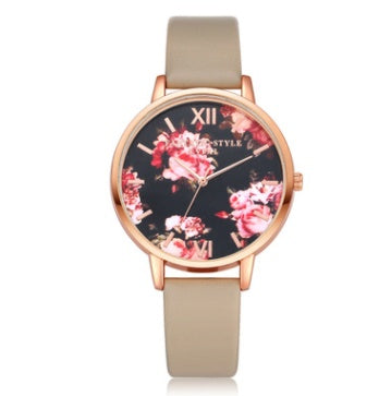 Fashion Leather Strap Quartz Wrist Watch