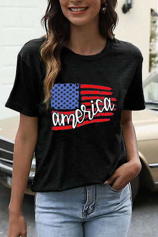 America Short Sleeve T-shirt Top