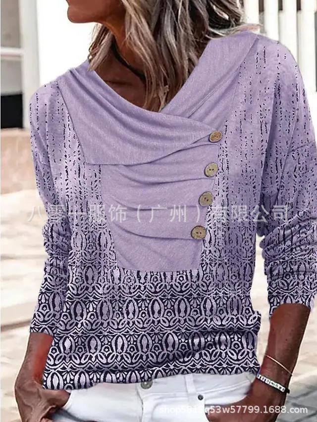 Women's Long-sleeved Lapel Button Loose Sweater