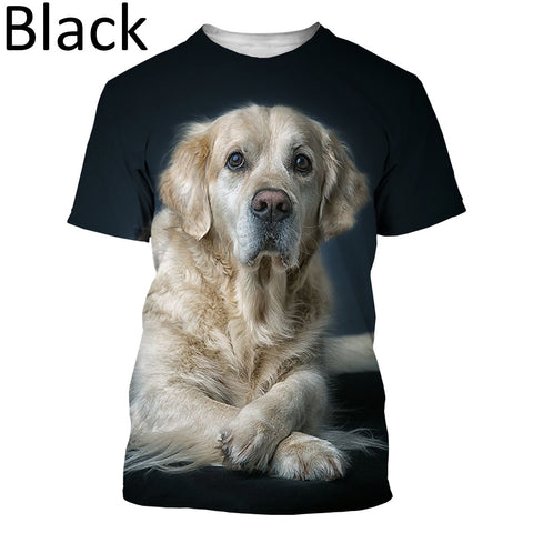 Casual Women/Men Fashion Golden Retriever 3D Printing Top