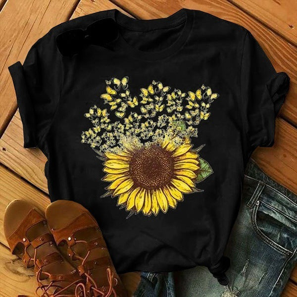 Butterfly Sunflower T-Shirt