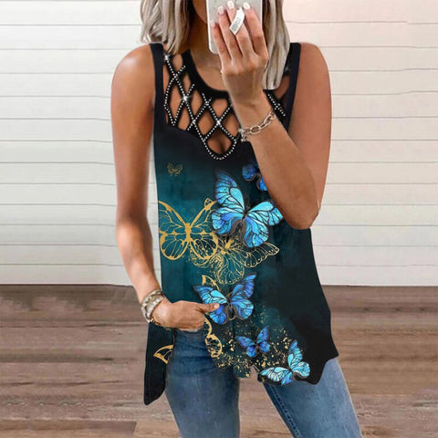 Women's Hollowed Out Sleeveless Top