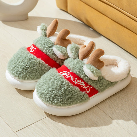 Christmas Elk Soft Cozy Slip On House Shoes