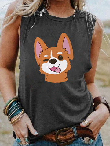 Loose Casual Sleeveless T-Shirt Tank