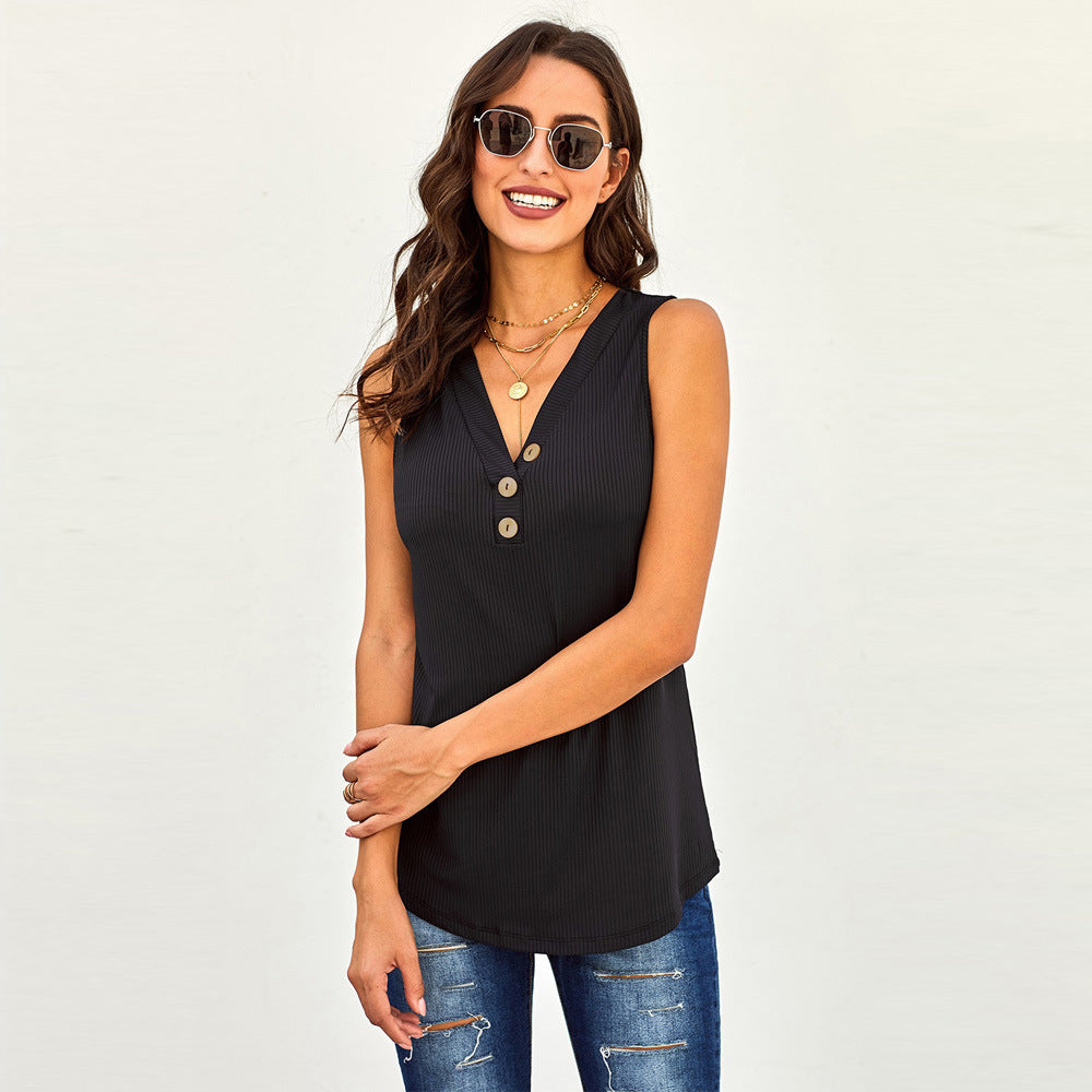 Women's V-Neck Slim Fit Tank Top