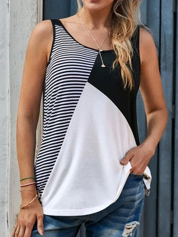 Women's Round Neck Casual Print Sleeveless Tank