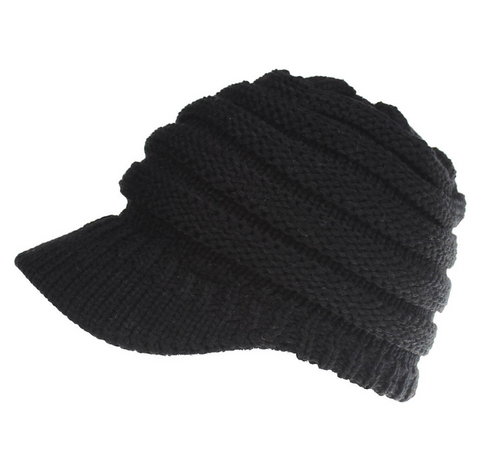 Ponytail Beanie Hats Soft Knit Caps