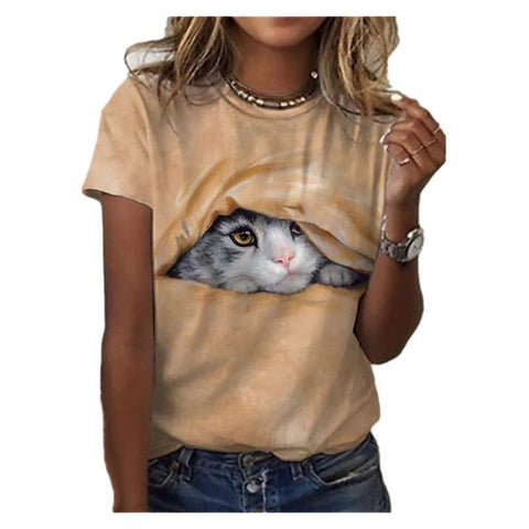 Cat Print Women's Top