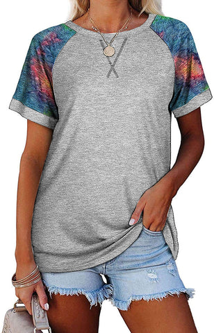 Camouflage Print Round Neck Short Sleeve T Shirt