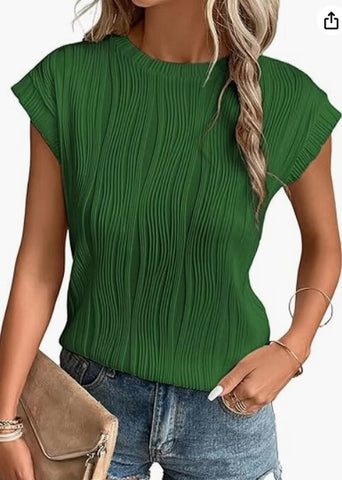 Women's Round Neck Super Short Sleeve Solid Color Summer Top