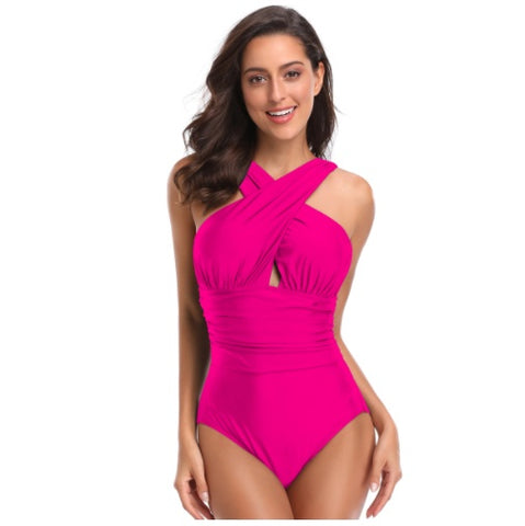 One-piece Cross Top Swimsuit