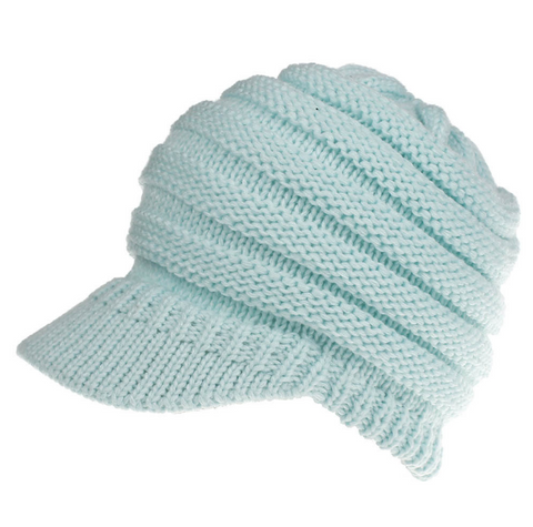 Ponytail Beanie Hats Soft Knit Caps