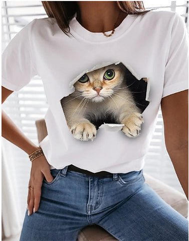 Cute Peeking Kitten T-shirt