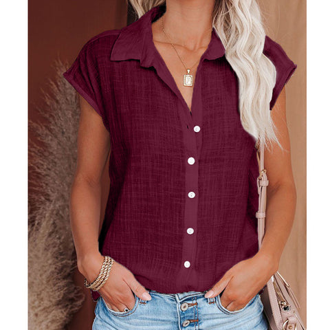 Women's Solid Color Single Breasted Shirt