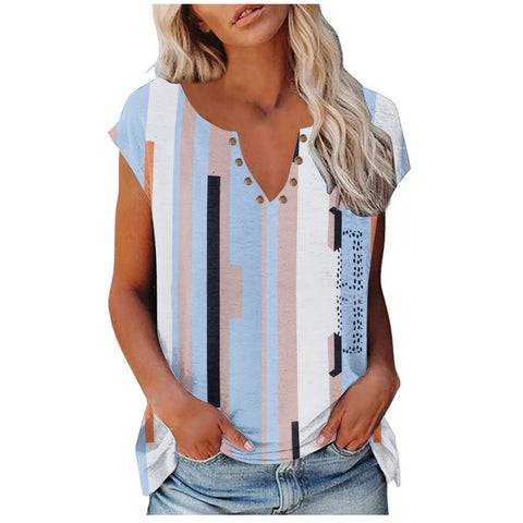 Multi Printed V-neck Women's Top