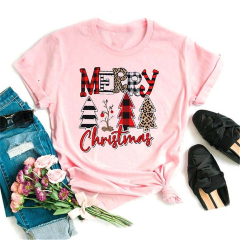 Christmas Multi Design Short Sleeve Tops