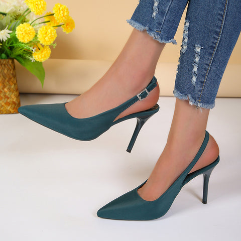 Pointed Toe Buckle Sandals Summer High Heels