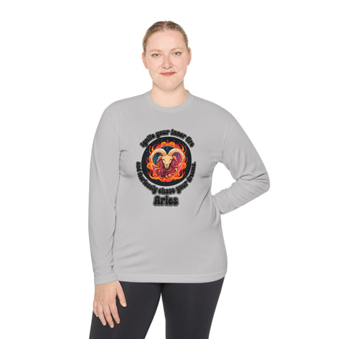 Lightweight Long Sleeve Tee - Aries - Ignite your inner fire and fearlessly chase your dreams