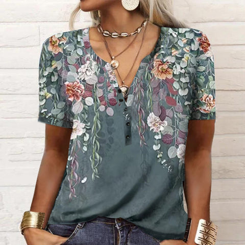 Women's Short-sleeved Printed Fashion Top