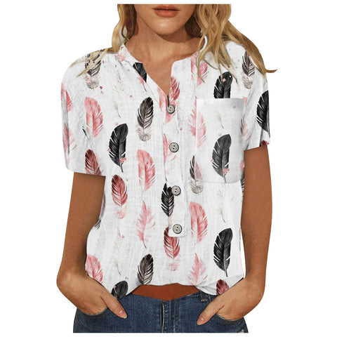 Casual Pattern Printed Loose Fitting Top