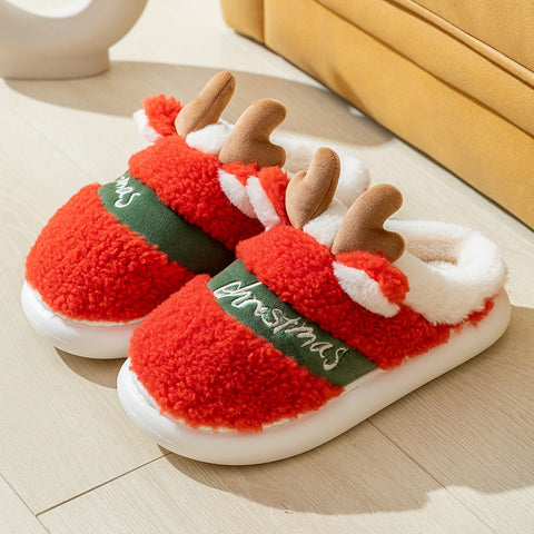 Christmas Elk Soft Cozy Slip On House Shoes