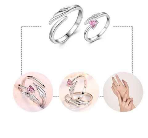 Elegant Heart Diamond Ring