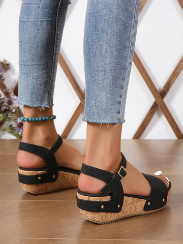 Spring And Summer Women's Buckle Rubber Sole Sandals