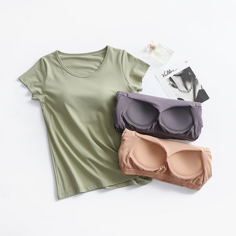 Short-sleeved T-shirt With Bra