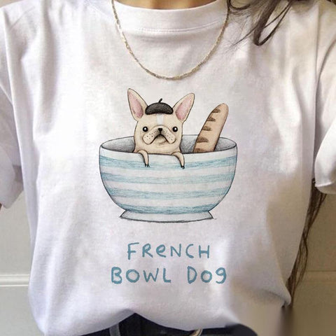 Love French Bulldog Cartoon T-shirt