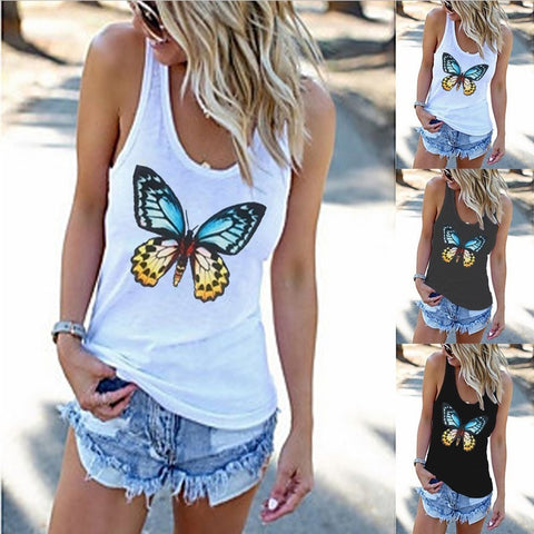 Casual Women's Butterfly Print Tank