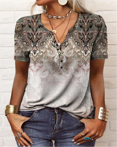 Women's Short-sleeved Printed Fashion Top