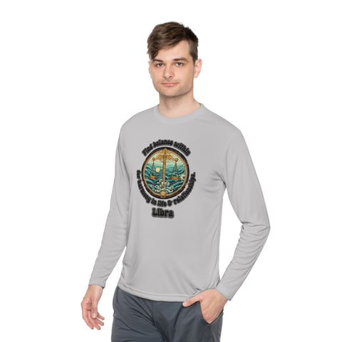 Lightweight Long Sleeve Tee - Libra - Find balance within for harmony in life & relationships