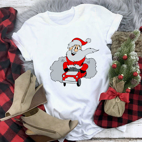 Christmas Multi Design Print Crew Neck T-shirt Top