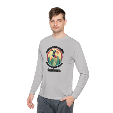 Lightweight Long Sleeve Tee - Capricorn - Ambition builds empires, success is your crown