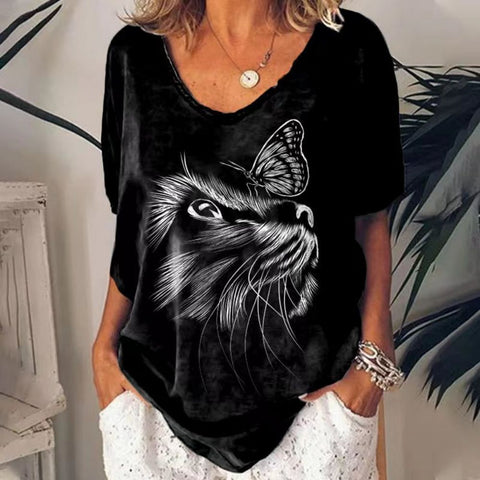 Animal Print Casual Loose Street Trend Top