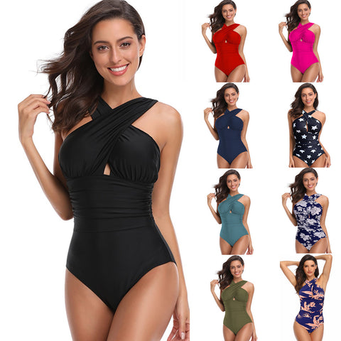 One-piece Cross Top Swimsuit