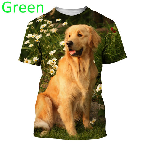 Casual Women/Men Fashion Golden Retriever 3D Printing Top