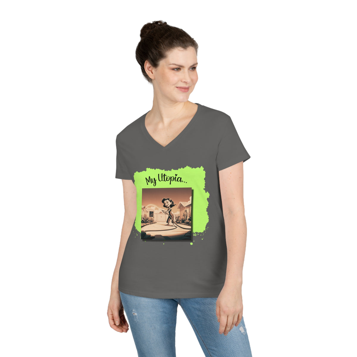 Ladies' V-Neck T-Shirt - Gardening - Fun and Fabulous