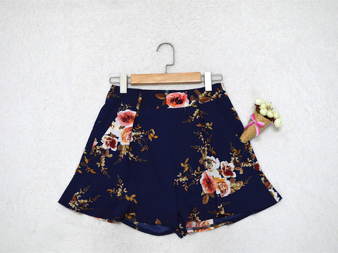 Summer Floral Loose Flowing Ruffle Shorts