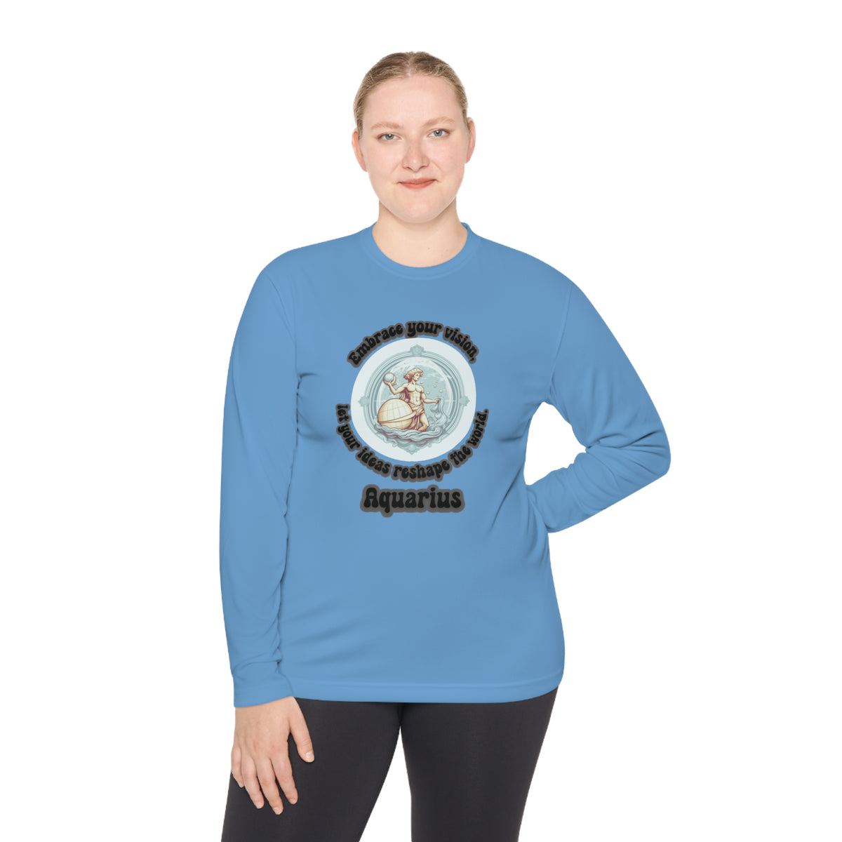 Lightweight Long Sleeve Tee - Aquarius - Embrace your vision, let your ideas reshape the world