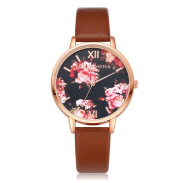 Fashion Leather Strap Quartz Wrist Watch