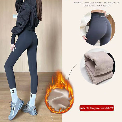 Fleece Lined Leggings High Waist Tight Tummy Control