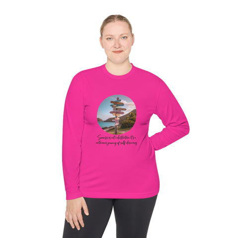 Lightweight Long Sleeve Tee - Success is not a destination; it's a continuous journey of self-discovery